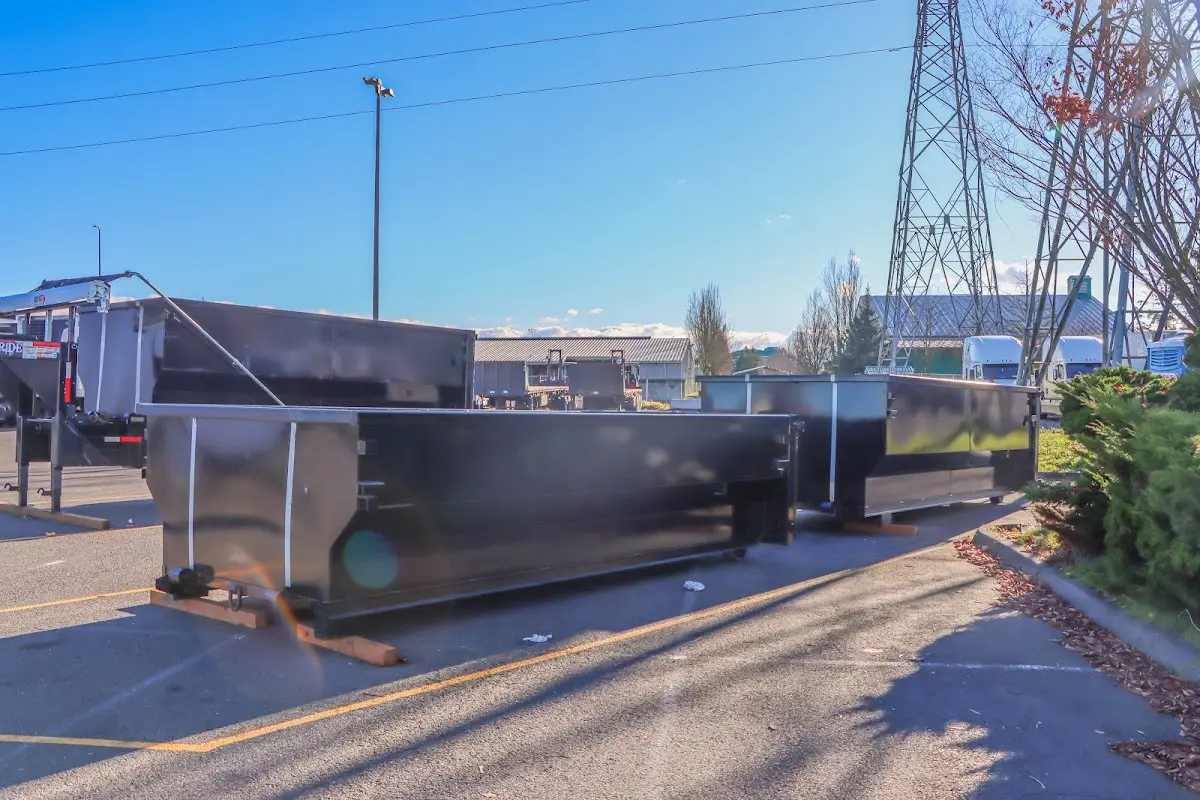Roll-off dumpster ready for waste disposal at job site for Construction Dumpster Rental in Brandon